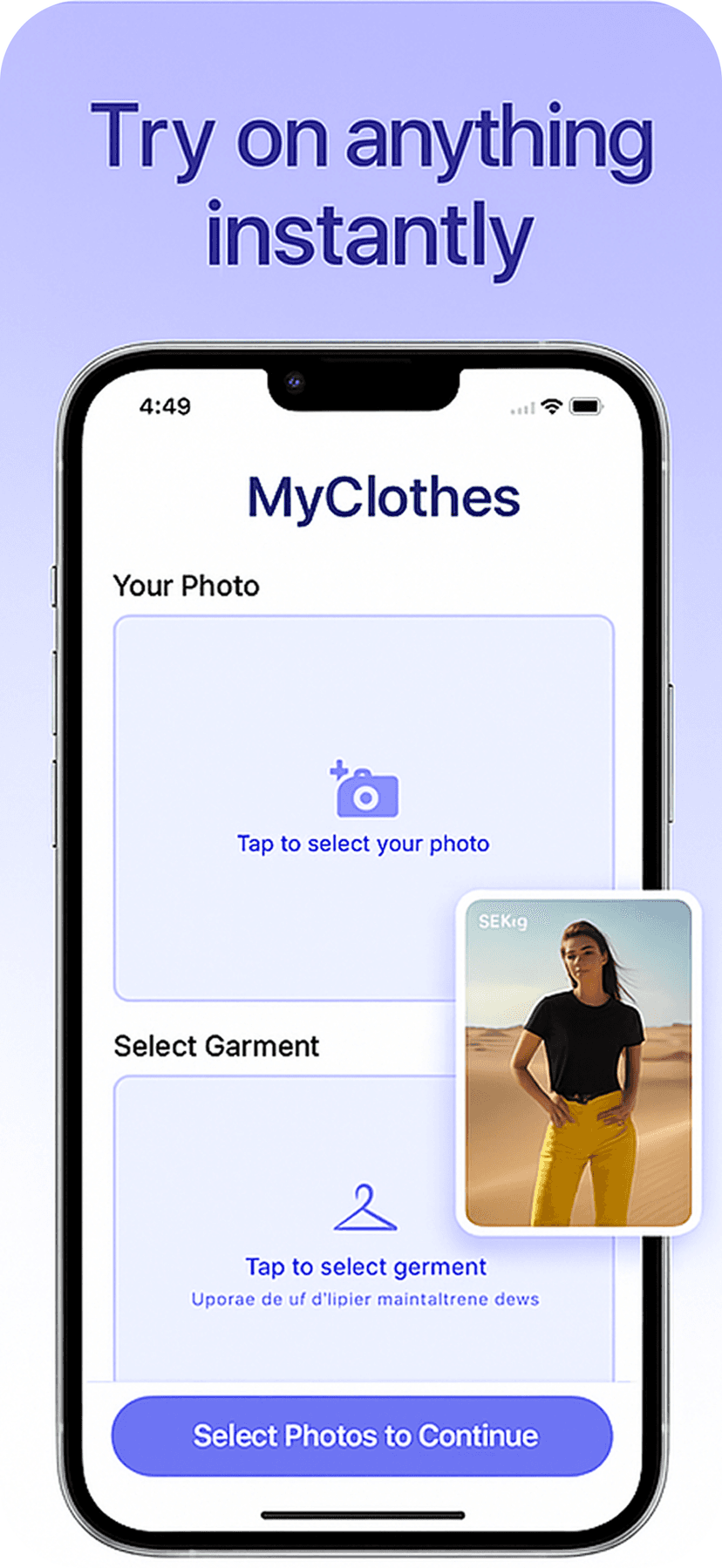 MyClothes App Screenshot